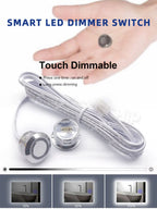 Mini Smart Touch Dimmer Switch DC 12V 24V 3Pin Quick Connect for LED Cabinet Light Drive Power Sensor Centralized Control On/Off