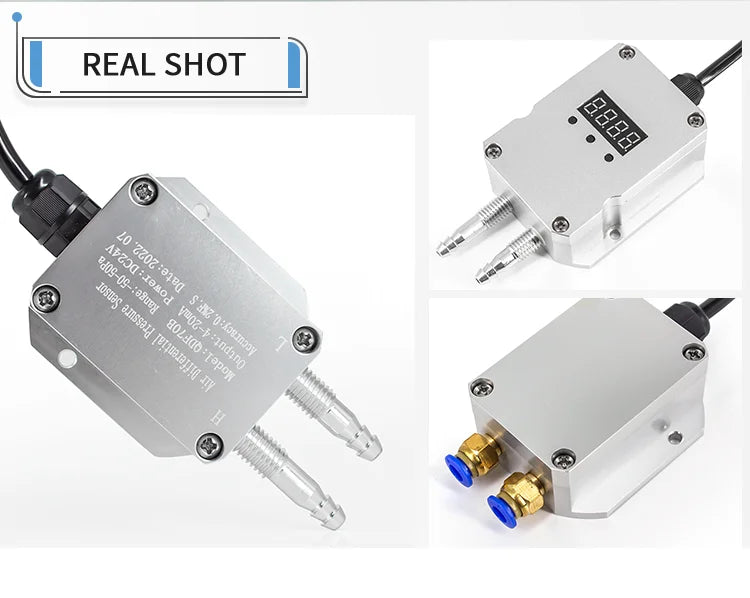 Differential Pressure Transmitter 4-20MA 0-10V 0-5V RS485 Differential Pressure Sensor 0-50pa 0-100pa Wind Air Pressure Sensor