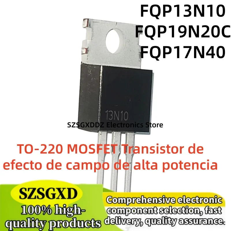 10-20PCS 100% new FQP13N10 FQP17N40 FQP19N20C FQP19N20 TO-220 MOSFET High Power Field Effect Transistor in Stock