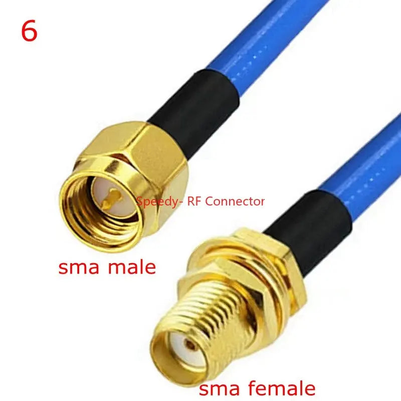 RG-402 Cable SMA To SMA Male Female Connector RPSMA To SMA Right Angle Crimp for RG402 High Frequency Test 50ohm Fast Brass
