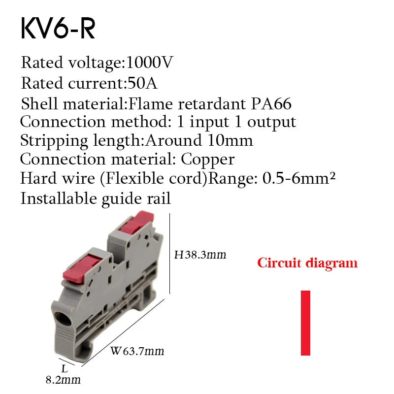 Wire Connectors Rail Type Electrical Quick Terminal Block Direct Insertion Instead Of UK ST PT Docking For Parallel Connection