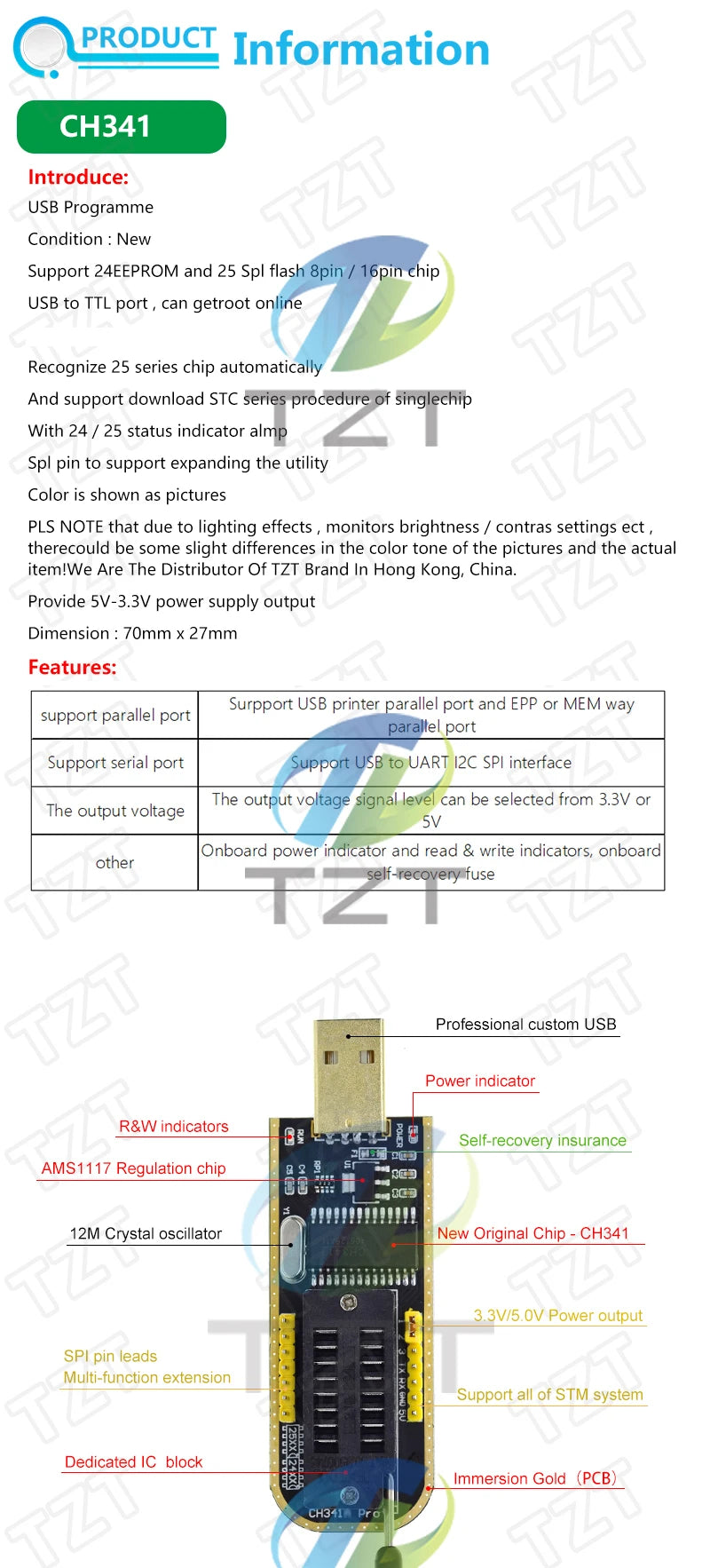 CH341A CH341B 24 25 Series EEPROM Flash BIOS USB Programmer Module + SOIC8 SOP8 Test Clip + 1.8V adapter + SOIC8 adapter DIY KIT