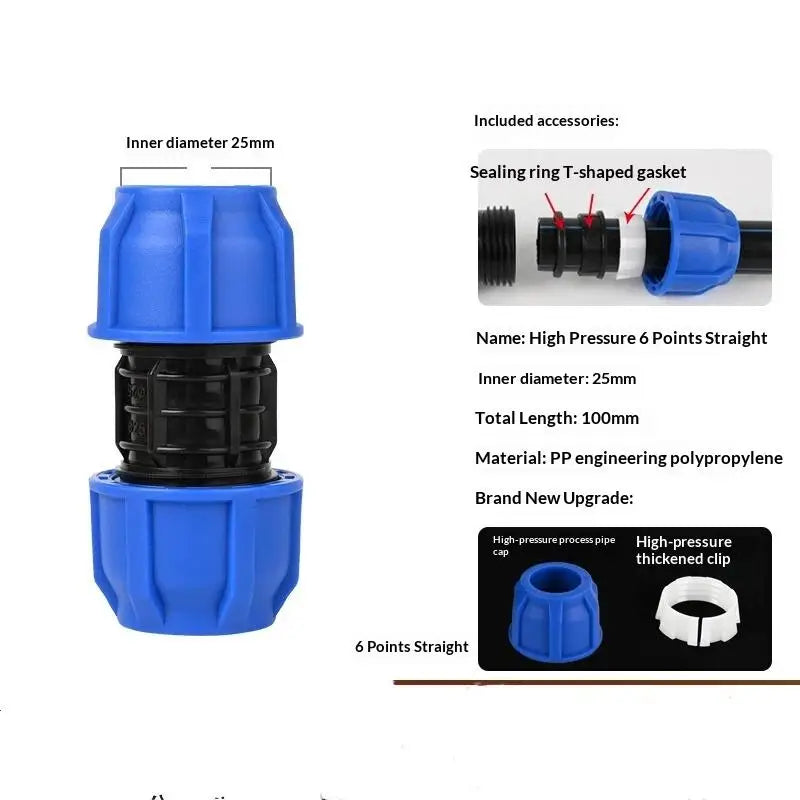 1Pcs 1/2'' 3/4'' Coarse Thread Connection OD 20/25mm PE PVC Pipe Fittings Elbow Straight Tee Irrigation IBC Tank Adapter