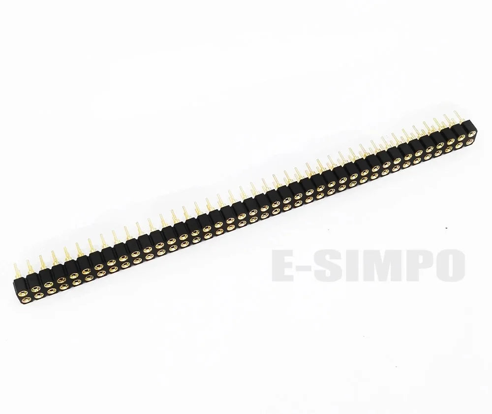 100Pcs 2.54mm Hole Female Header Round Pin Heade Straight Single/Double Row Optional 1x40P 2x40P PH3mm Single Row Gold-plated