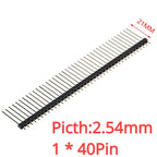 10PCS 1X40 Pin Single Row MALE 2.54MM PITCH 11MM/15MM/17MM/21MM/25MM LONG PIN Header Connector Strip 1X40pin 1*40 40P 40Pin