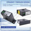 AC Current Transmitter AC Current Transducer Overload Protector Input AC 0-200A Output DC 0-10V SZT20-CH-10V-Hot