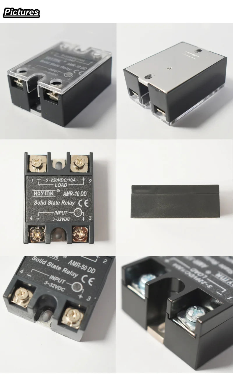 DC to DC Solid State Relay 12V 24V VDC Input 200VDC Load Voltage Regulator Tramsformer Power Protection 10A 25A 40A 60A 100A SSR