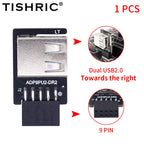TISHRIC 9Pin To 2 Ports USB 2.0 Expansion Card USB 2.0 Motherboard Header 9pin to 2 Ports USB 2.0 Dual USB A 9 Pin Female Adapt