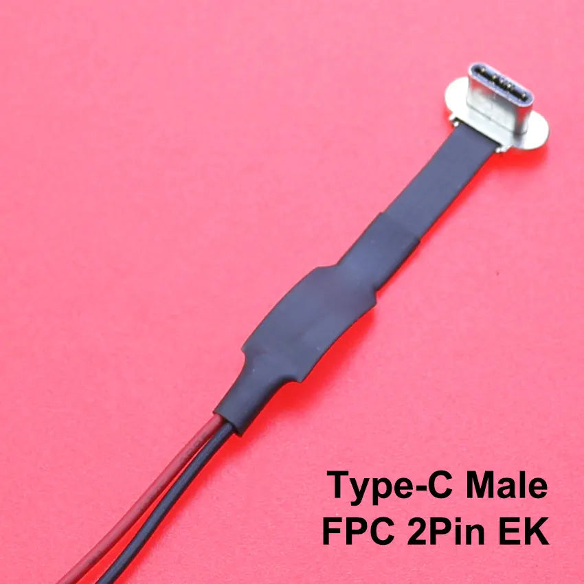 Micro USB Type-C Connector FPC 2Pin 3Pin W/ Resistor R1 Soft Flat Cable Male Charging Cable Fast Charge Wire Extention For Phone