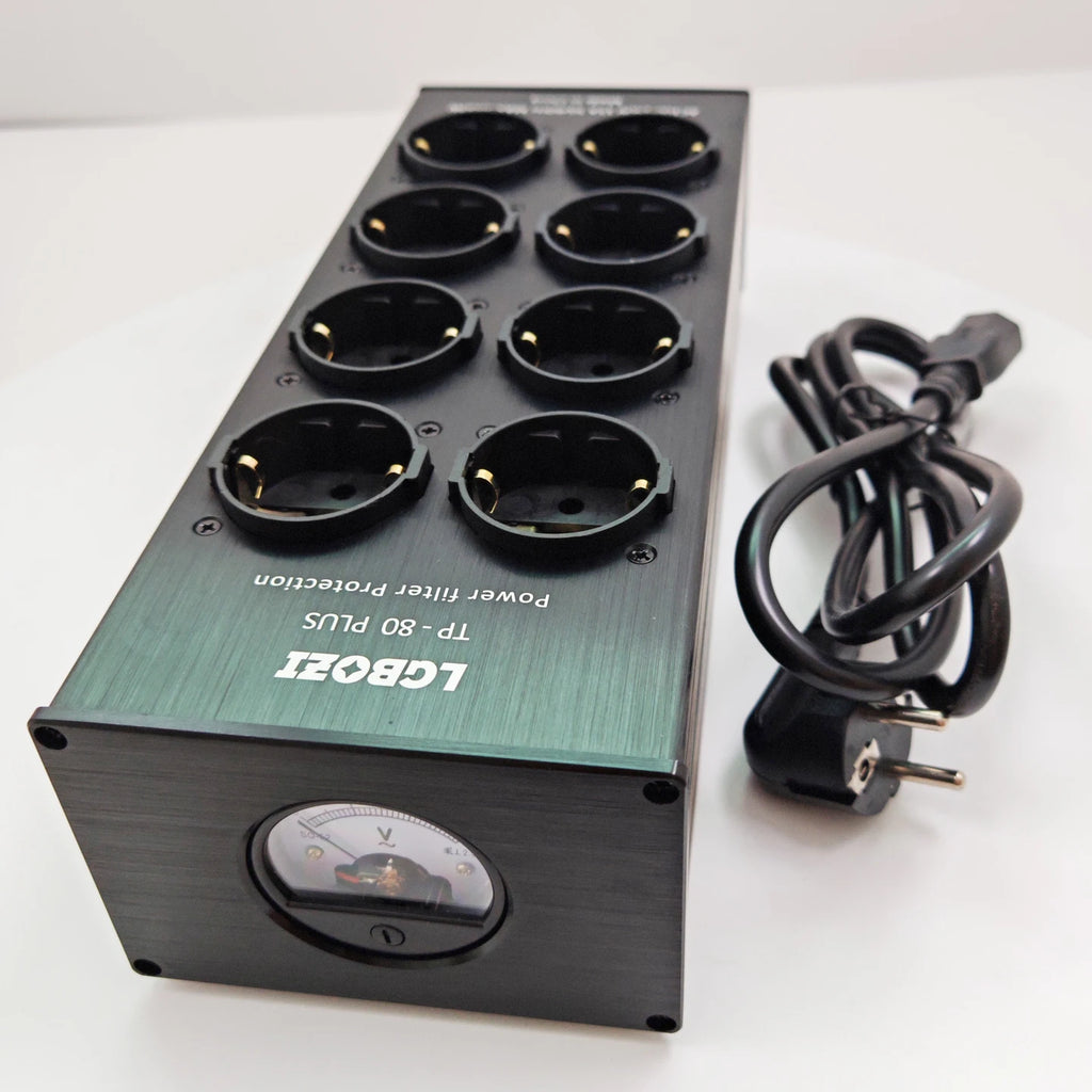 TP80 PLUS HiFi Audio Noise AC Power Filter Conditioner Power Purifier Surge Protection with EU Outlets Power Strip