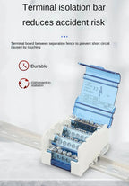 Din Rail Terminal Block NHC01 Series Power Distribution Box Junction Box 207/211/215/407/415 Modular Zero Line Neutral Copper