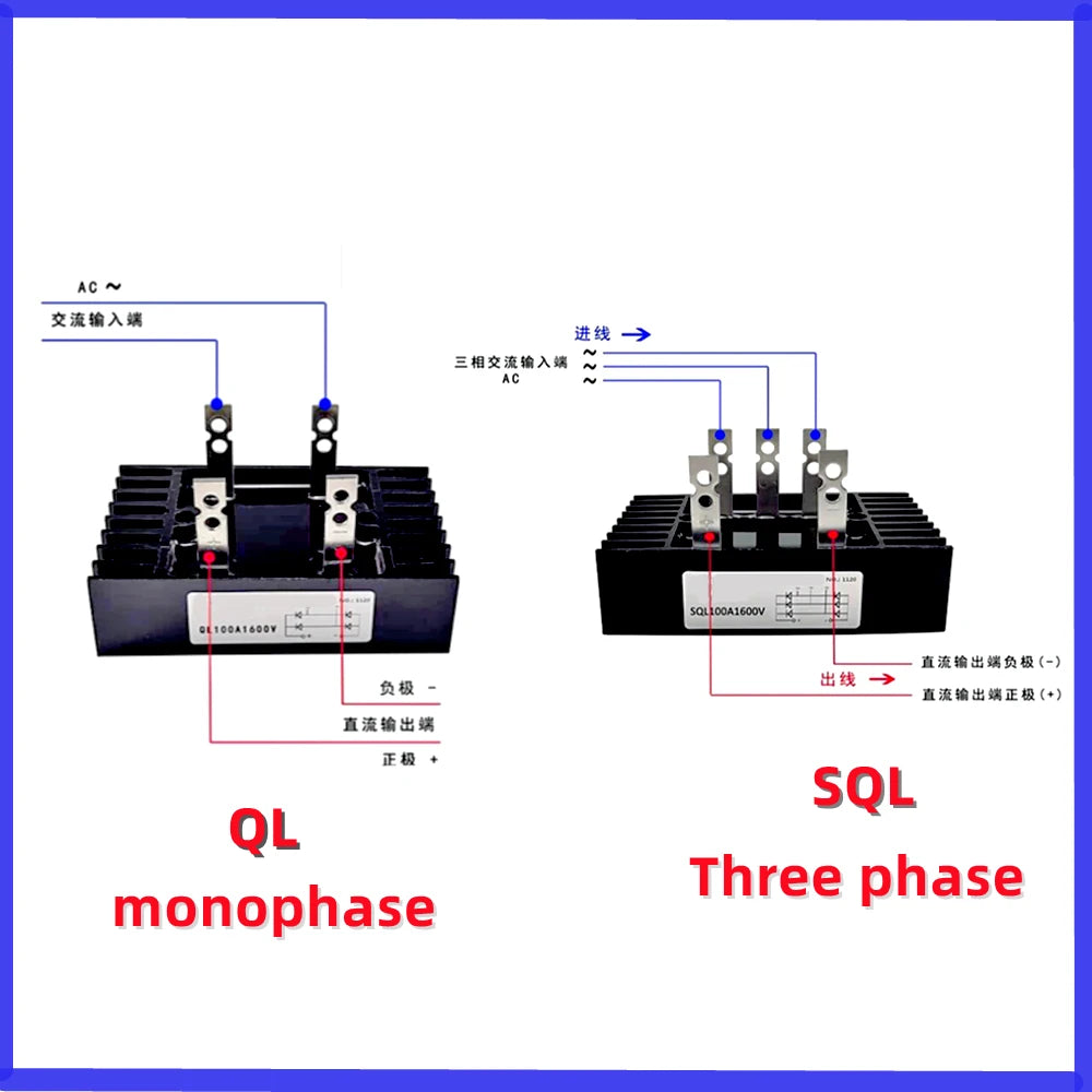100A rectifier QL100A 1000V 1600V Single-phase bridge module SQL100A 1000V 1600V Three-phase bridge rectifier