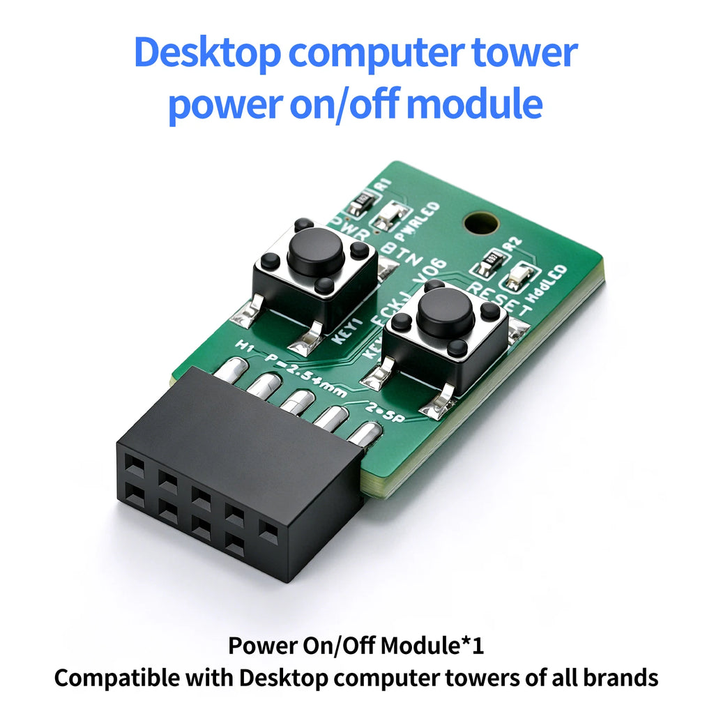 Mini Computer Power Reset Switch Board 9-Pin Connector Front Panel Header for PC Desktop Motherboards with LED Status Indicators