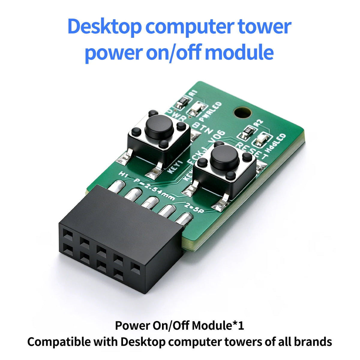 Mini Computer Power Reset Switch Board 9-Pin Connector Front Panel Header for PC Desktop Motherboards with LED Status Indicators