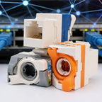 RJ45 Cat6/5e/6A Slim Profile Keystone Jack 90-Degree Ethernet Punch Down Keystone Jack Compatible Patch Panel and Wall Plate