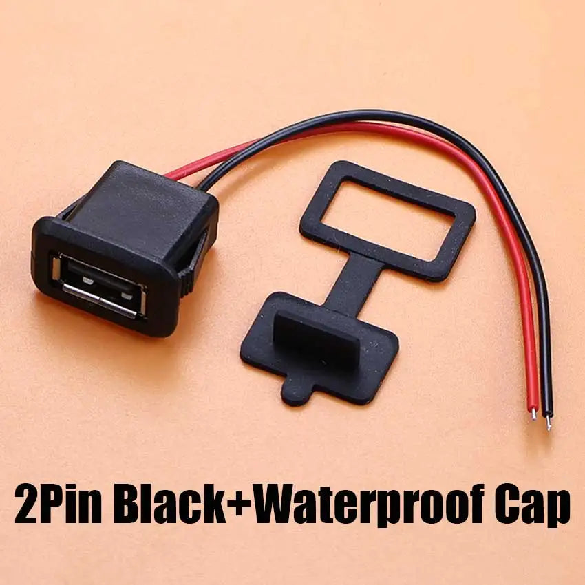 1/5pcs 2Pin 4Pin USB 2.0 Female Power Jack 2P 4P USB A Charging Port Connector With DIY Cable PH2.0 Terminal USB Charger Socket