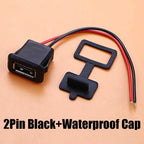 1/5pcs 2Pin 4Pin USB 2.0 Female Power Jack 2P 4P USB A Charging Port Connector With DIY Cable PH2.0 Terminal USB Charger Socket