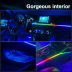 6/10/14/18 in 1 Led Car Ambient Lights RGB 213 64 Color Acrylic Strips Symphony Streamer Interior Atmosphere Lamp Control By App