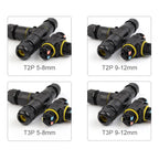 IP68 M20T Quick Outdoor Waterproof T Shape Connector 2/3 Pin Screw Electric Wire Terminal Adapter Home For LED Lighting 16A/380V