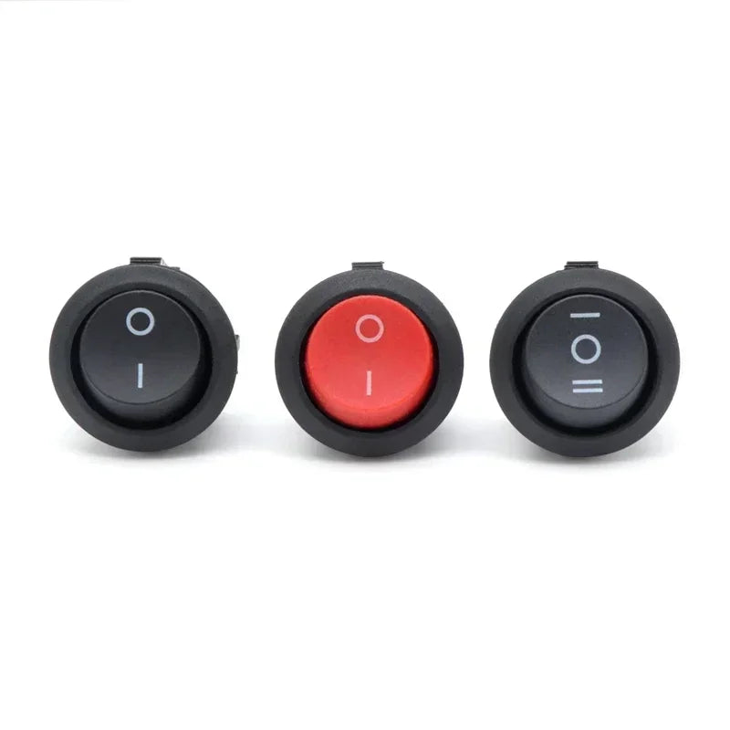 1~300pcs KCD1 LED Rocker Switch Round 2/3Pin ON-OFF-ON 2/3 Position 6A/250VAC 10A/125VAC SPST 23mm Car Push Button Switches