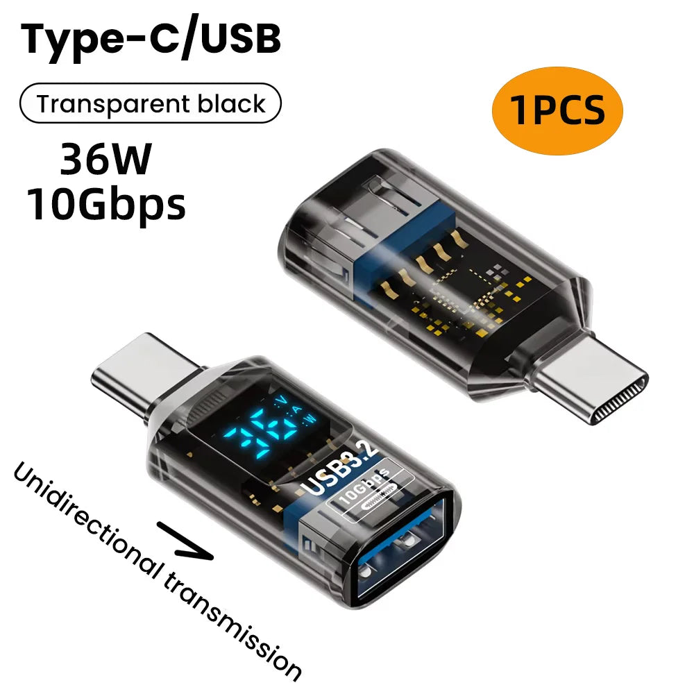 NNBILI USB 3.2 Digital Display Adapter 10Gbps USB Male TO USB Female Converter Fast Charging Data USB C Adapter For PC Laptop