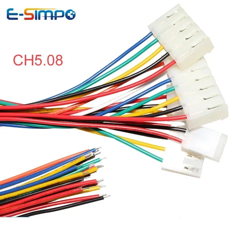 10pcs CH5.08 20AWG 2/3/4/5/6/7/8/9/10/12Pin 5.08mm Pitch Cable 20cm Long Electronic Terminal Housing Connector Plug Wire Harness