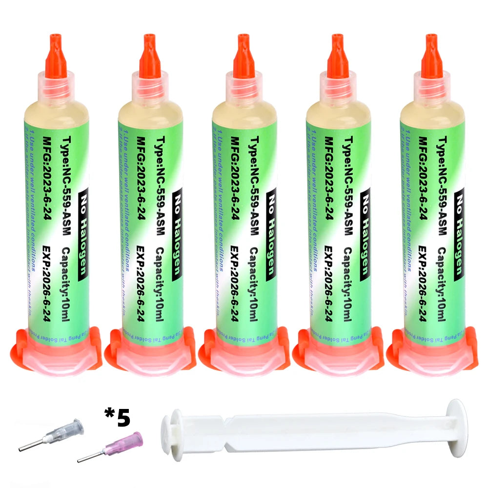 RMA‑223‑TPF 10ml Syringe No‑Clean Liquid Soldering Flux Paste for BGA Reballing SMD PCB Motherboard Chip Repair Welding Tools