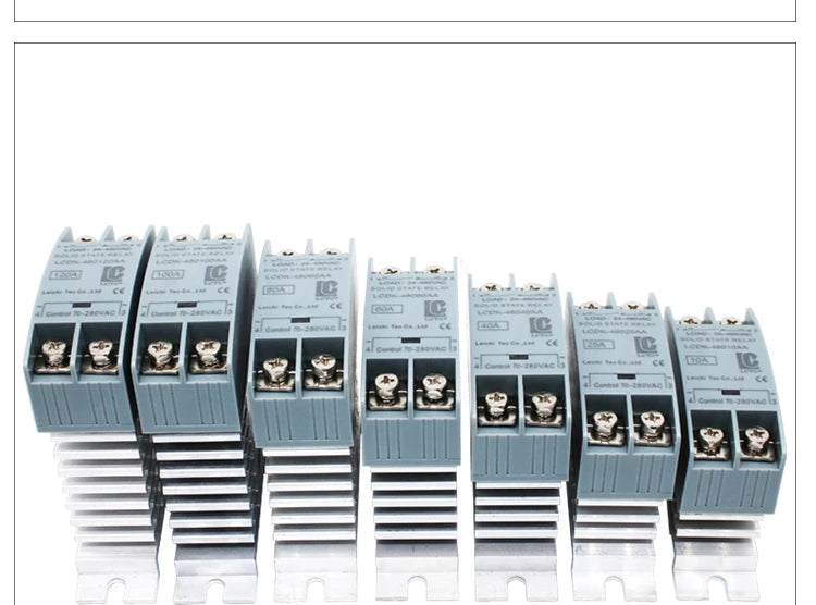 SSR Solid State Relay DIN Rail Relay With Heatsink 10A 25A 40A 60A 80A 100A 120A DC - AC DC - DC AC - AC Single Phase Control
