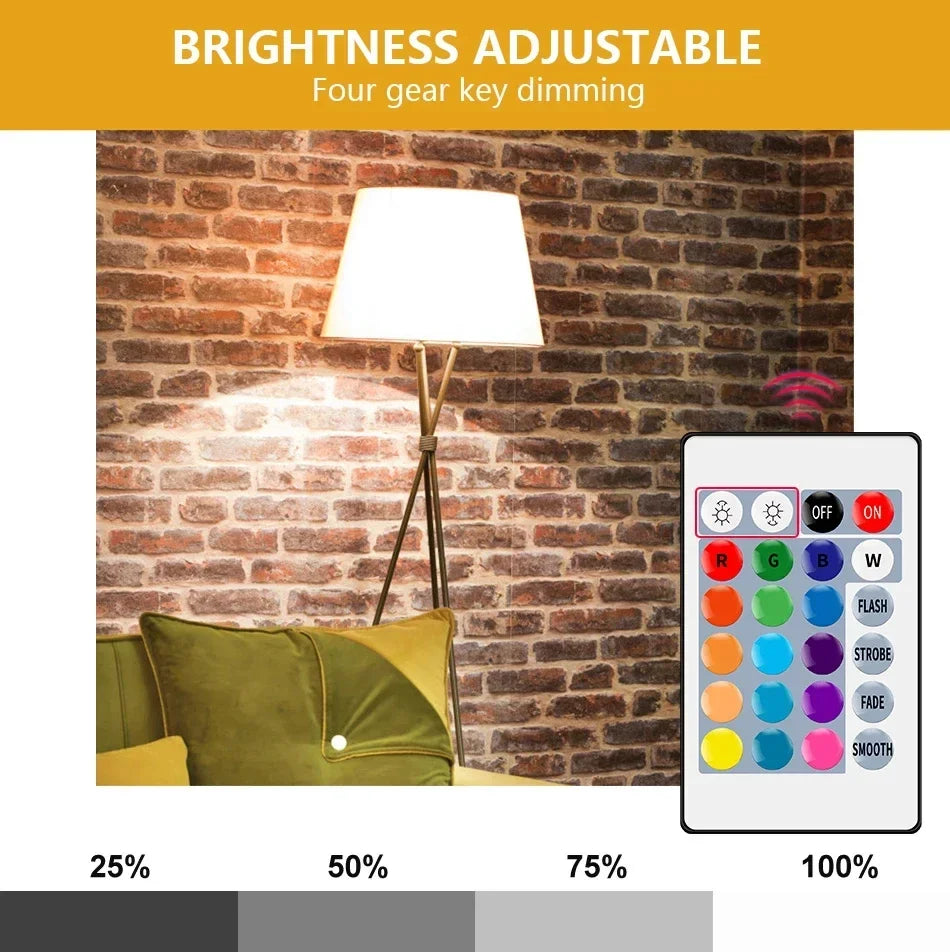1-10PCS Smart RGBW LED Bulb Spotlight E27 E14 B22 GU10 6W 10W with Infrared Remote Control Suitable for Colorful Home Lighting