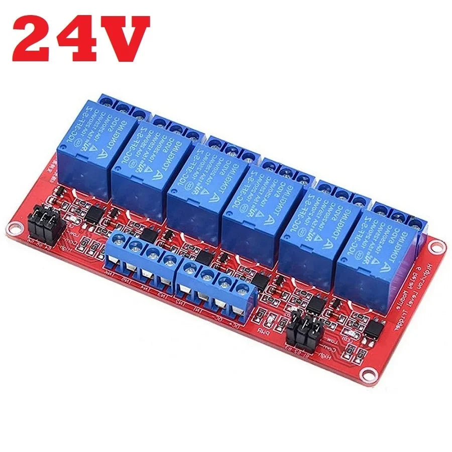 1 2 4 6 8 Channel 5V 12V 24V Relay Module Board Shield with Optocoupler Support High and Low Level Trigger for Arduino