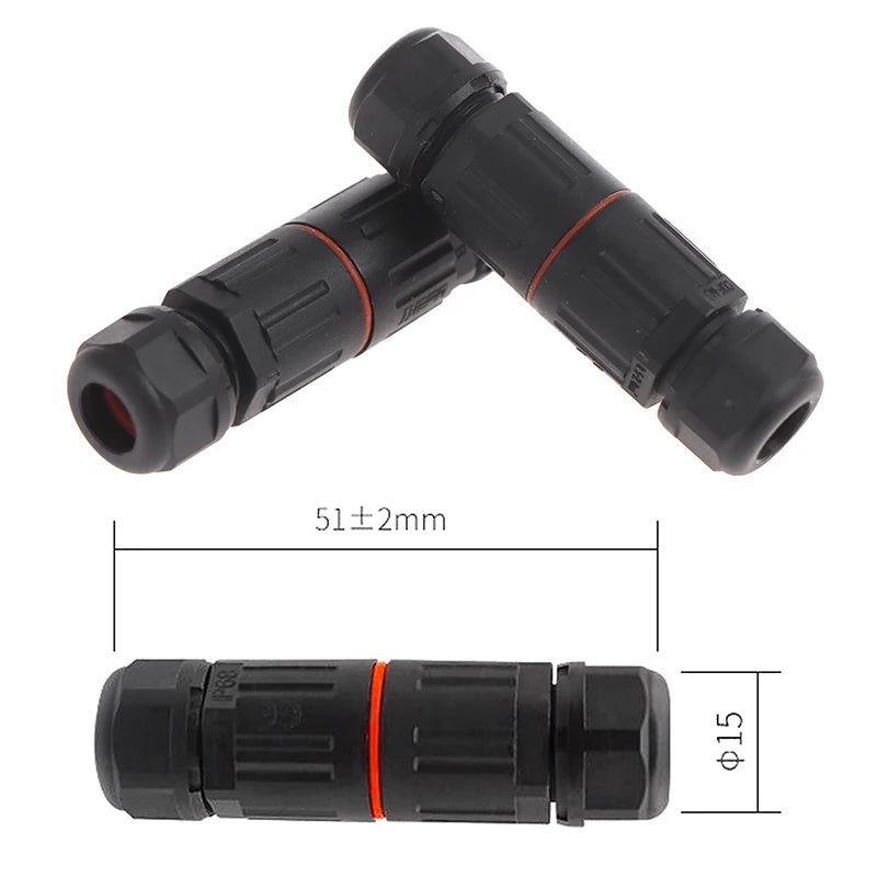 2 Pin 3 Pin Outdoor Plug Socket Straight Quick Screw Connection IP68 Industrial Electrical Waterproof Wire Cable Connector