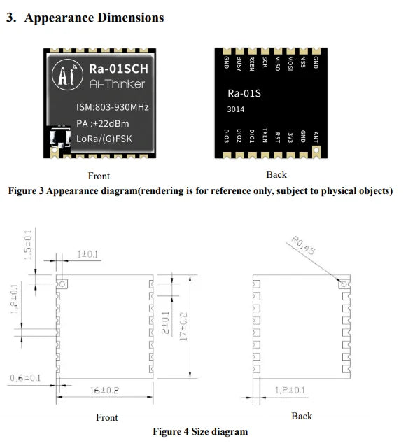 1-10Pcs Ra-01 Ra-02 Ra-01SC Ra-01SH Ra-01S Ra-01H Ra-01SCH-P Lora Spread Spectrum Wireless RF Transmit Module 433MHz 868Mhz UART