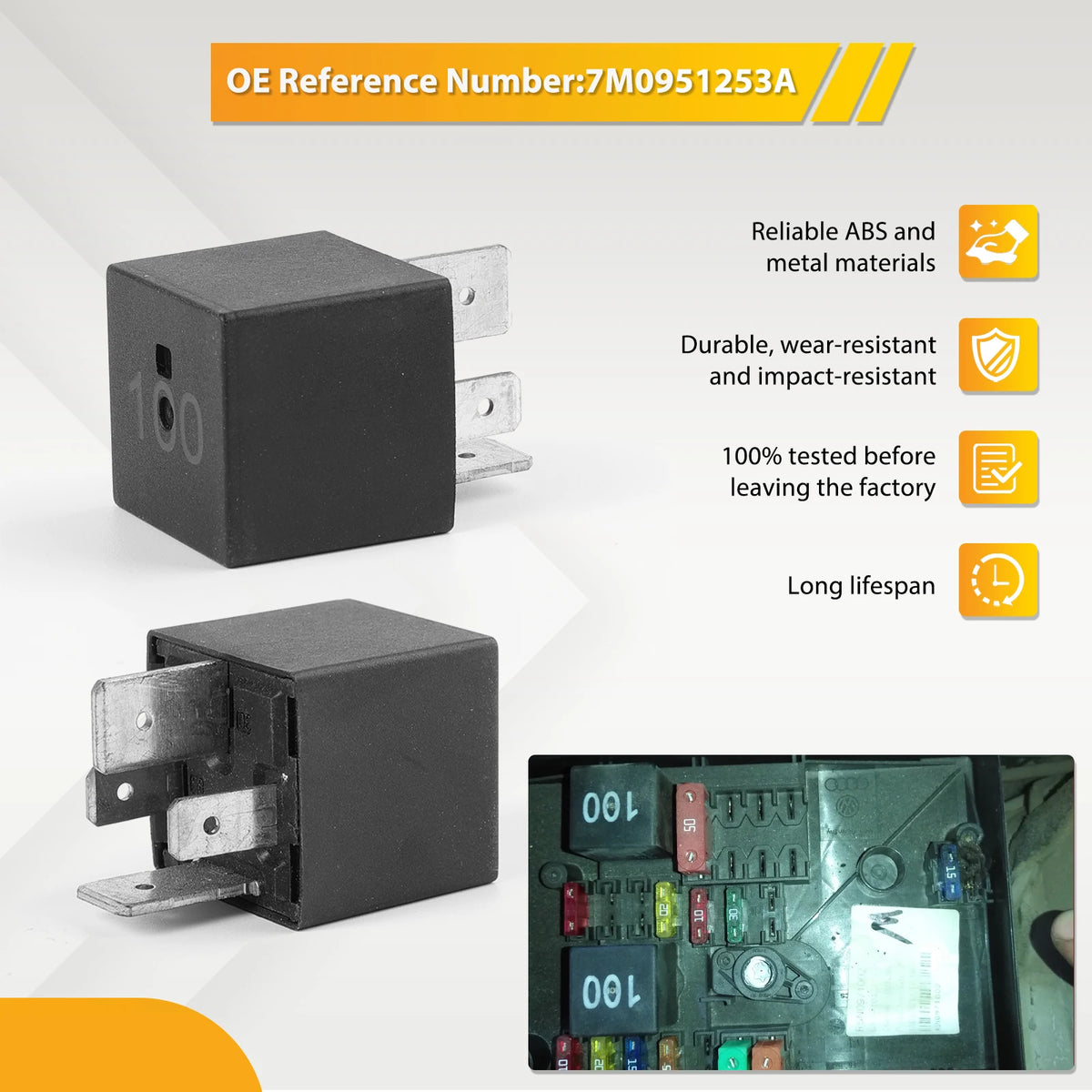 7M0951253A Multifunction ECU & Fuel Pump Relay #100 7M0 951 253 A For VW Golf Jetta Passat CC Audi A4 A6 A8 Q5 Octavia Toledo