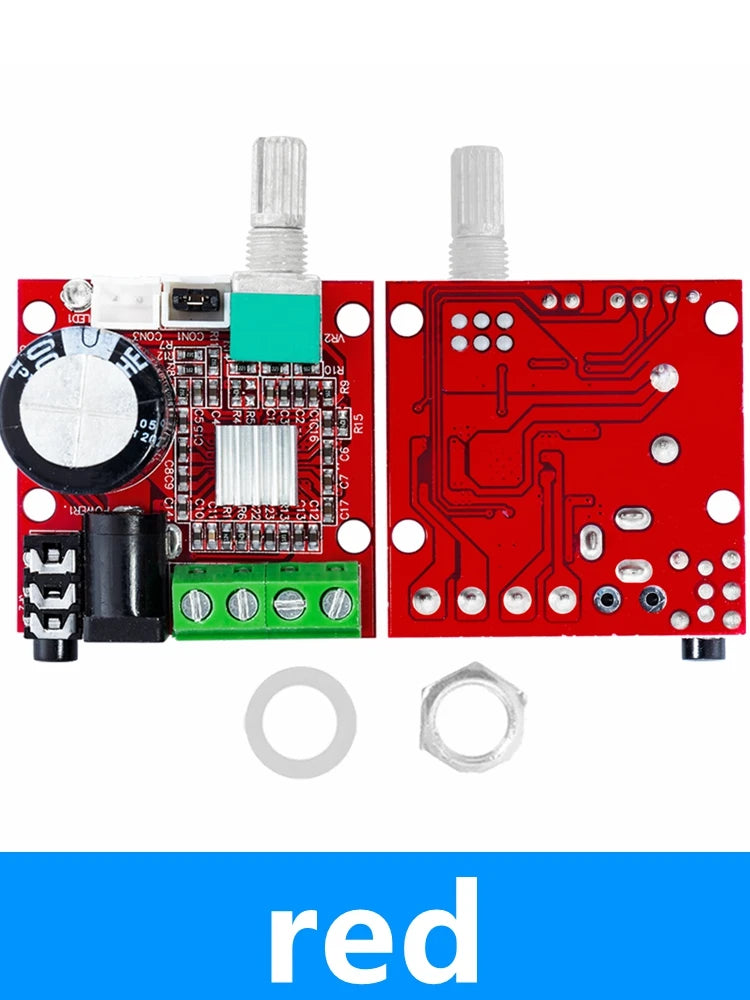 1PCS EGBO Super Slim 2 x 15W PAM8610 Class D Digital Dual Power Audio Amplifier Board 12V black