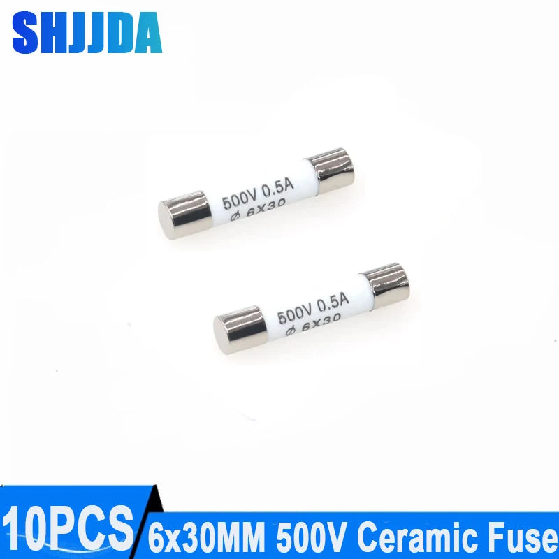 10PCS 6*30mm Ceramic Fuse Quickly break 500V 0.5A 1A 2A 3A 4A 5A 6A 8A 10A 13A 15A 16A 20A 25A 30A Ceramic Fuse 6mmx30mm