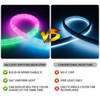 WS2812B WS2811 DC5V Round Reticulate Pattern Neon LED Strip 50Leds/m 360 Degree Smart RGBIC Flexible  Silicone Light Tape IP67