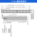 1x40P 1.27mm 2.0mm 2.54mm Round Hole Male Tin Gold Female Pin Header Single Row 0.1" Breakable PCB IC Crystal Transistor Socket