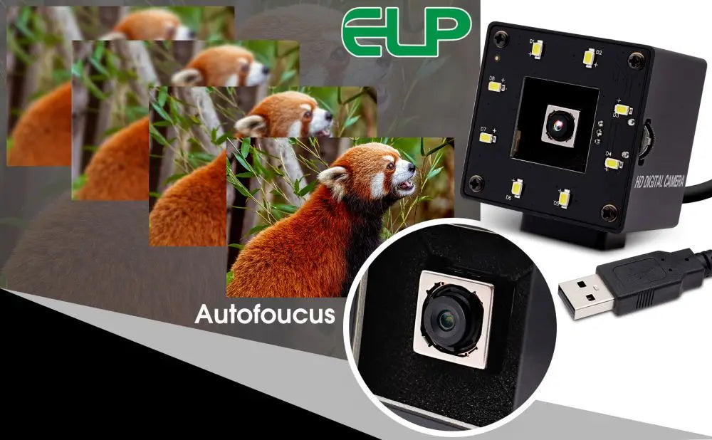 ELP Autofocus USB Camera 16MP Ultra HD Webcam IMX298 Sensor Mini Camera with 68 degree No Distortion Lens