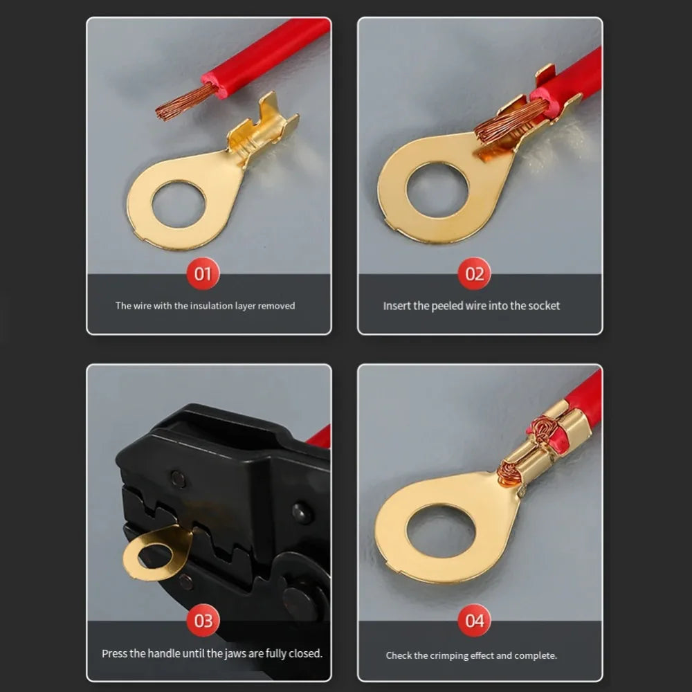 150Pcs M3/M4/M5/M6/M8/M10 Ring-Terminal Wire Quick Connector Terminal Brass Crimp Terminal Assorted Kit