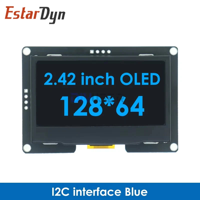 EstarDyn 2.42 Inch LCD 128x64 SSD1309 4 Pin IIC / 7 Pin SPI Serial Interface OLED LCD Display Module