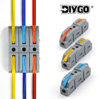10/25PCS Lever Nut 221 Quick Splicing Multiplex Butt Wire Connector Compact Electrical  1 to 1 Inline Terminal Block for Home