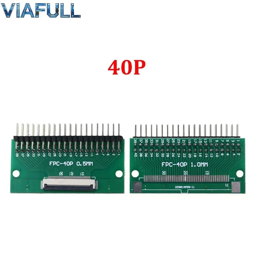 0.5mm FPC/FFC Breakout Board with Right Angle Male Pins, Pre-Soldered 2.54mm DIP Adapter for Flat Ribbon Cable, 4-80P