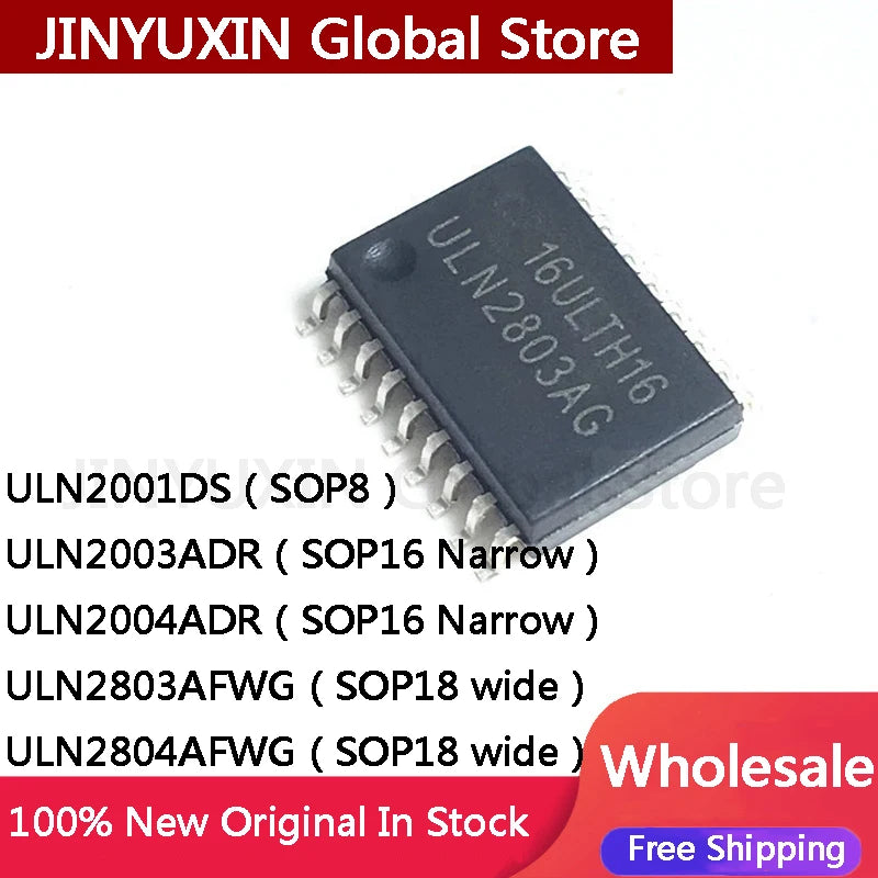 20Pcs ULN2001DS SOP8 ULN2003ADR ULN2003 ULN2004ADR ULN2004 SOP16 ULN2803AFWG ULN2803 AG ULN2804AFWG ULN2804 SOP18 IC Wholesale