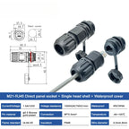 Waterproof M21 RJ45 Ethernet Connector 8P8C Network Socket Through Wall Panel Mount IP67 Straight Through Male Female Plug Cat5