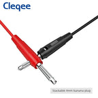 Cleqee P1008A BNC Male to Dual 4mm Stackable Banana Plug With Test Leads Probe Q9 Oscilloscope Cable 120CM