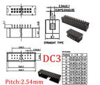 10Pcs Pitch 1.27mm 2.0mm 2.54mm Male Socket Straight IDC Box Headers PCB Connector Double Row DC3 Header DIP 6/10/20/26/34/40Pin