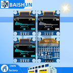 ‌0.96 Inch I2C SSD1306 OLED Display Module – 128x64 Dual-Color (Yellow/Blue) Screen for Arduino, Raspberry Pi & ESP32 Projects