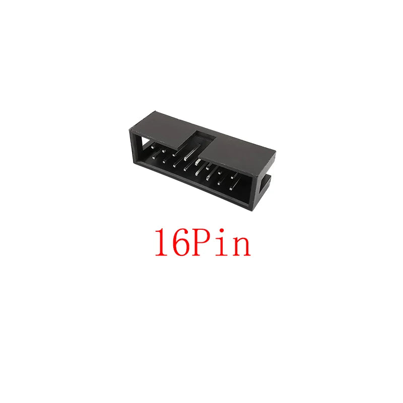 10Pcs DC3 2.54mm Pitch Double Row Male Socket Straight IDC Box Headers PCB Connector 6/8/10/12/14/16/18/20/24/26/30/34/40/50 Pin