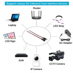 5.5 2.1mm Male Female DC Power Pigtail Connector Cable 12V 5A DC Barrel Plug Terminals for LED Strips CCTV Camera Power Adapter