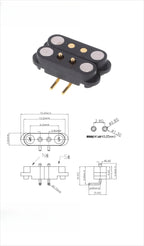 1/5 Set Waterproof DC Magnetic Pogo Pin Connector 2 3 4 5 6 7 8 9 Poles 2.54 MM Pogopin Male Female Contact Strip 90 Degree